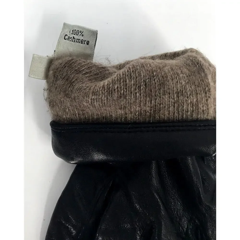 Coach Leather Cashmere Lined Gloves Women's Size 8